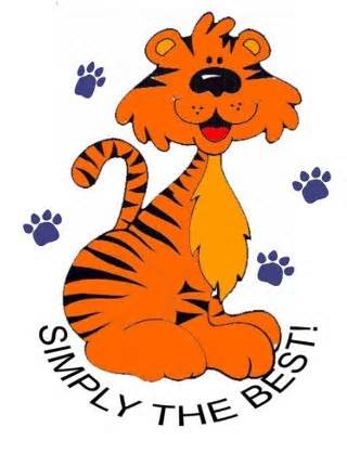 Tiger with words stating Simply the Best 